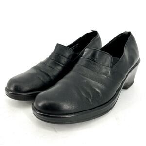 Dansko Women's 10.5 EU41‎ Black Leather Aubrey Comfort Slip On Clog Shoe